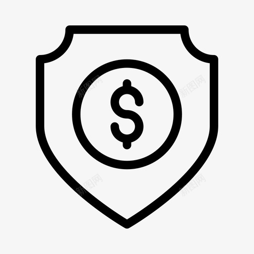 美元盾货币保护svg_新图网 https://ixintu.com 美元 货币 保护 安全 商业 分析 字形