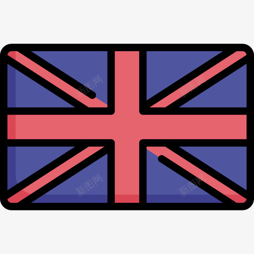 英国国旗18直线颜色svg_新图网 https://ixintu.com 英国 国旗 直线 颜色