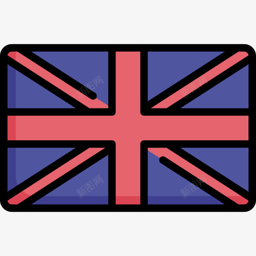 英国国旗18直线颜色svg_新图网 https://ixintu.com 英国 国旗 直线 颜色