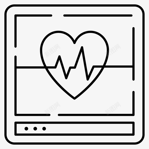 心电描记器ecg心搏图心电图svg_新图网 https://ixintu.com 心电 ecg 心脏 描记 图标 向量 科学 健康 教育 心悸 护理