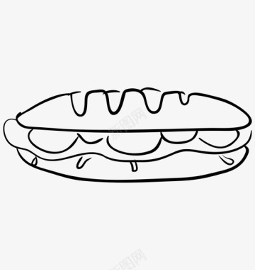 热狗三明治快餐热狗汉堡图标