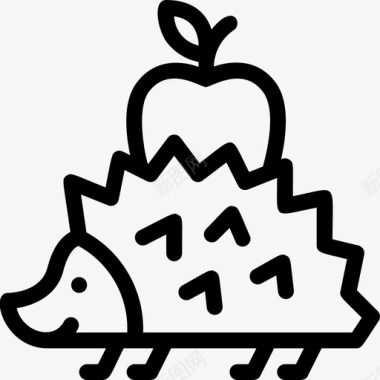 苹果刺猬大自然豪猪图标