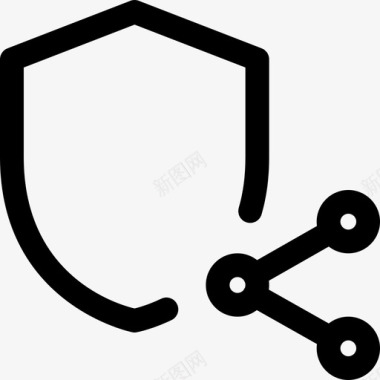 共享网络应用安全3线性图标