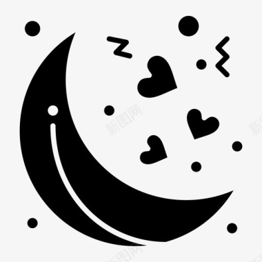 月亮夜晚情人节图标