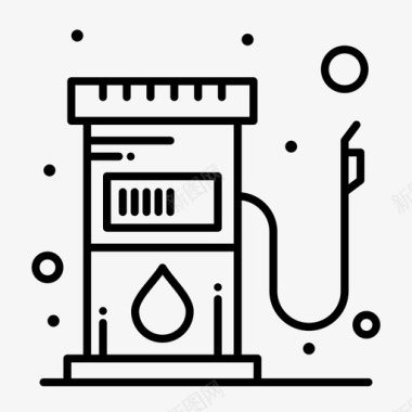 燃油气泵公共标志粗体线图标