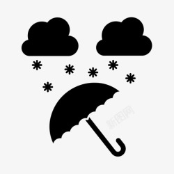 圣诞节伞把素材雪和伞圣诞节圣诞老人高清图片