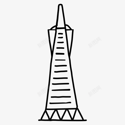 泛美金字塔建筑旧金山svg_新图网 https://ixintu.com 泛美 金字塔 建筑 旧金山 素描 摩天大楼 世界 地标科 纳线