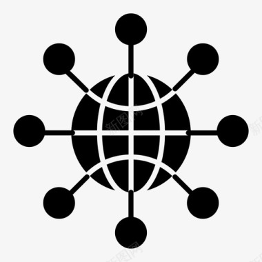全球网络通信全球链全球通信图标