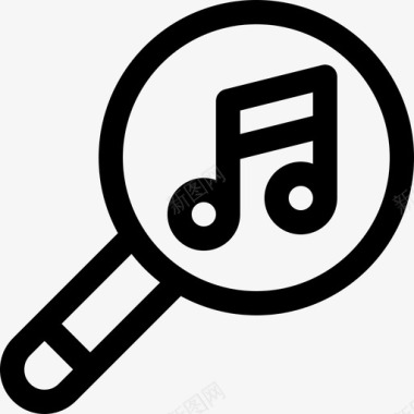 搜索音乐和视频应用程序4线性图标