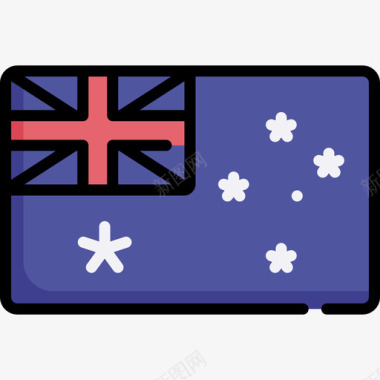 澳大利亚国旗18线颜色图标