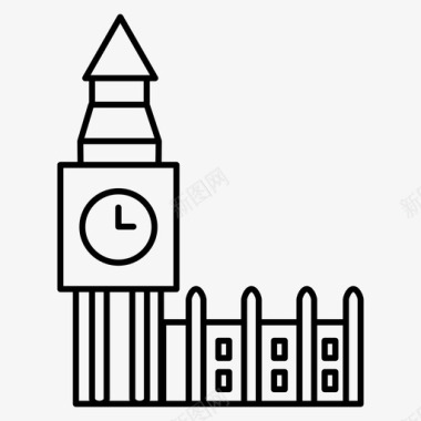 大本钟钟楼伦敦地标图标
