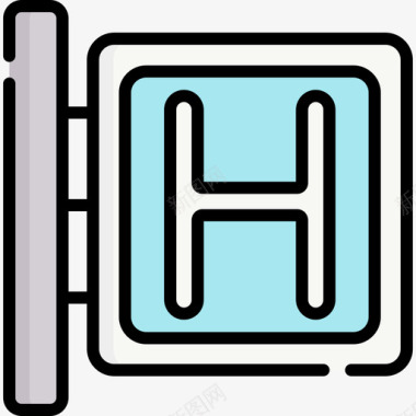 医院标志111号医院线形颜色图标