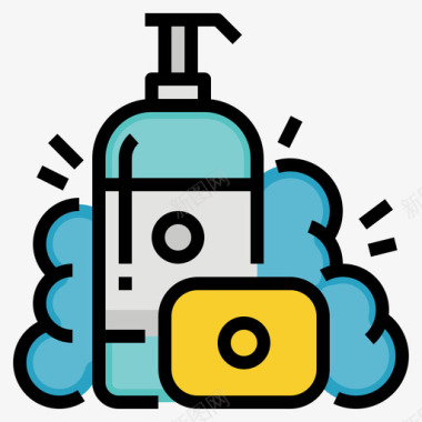 液体肥皂健康和卫生7线性颜色图标