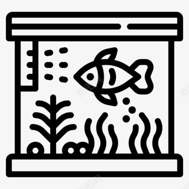 鱼缸宠物店97线性图标