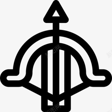 十字弓中世纪74直纹图标