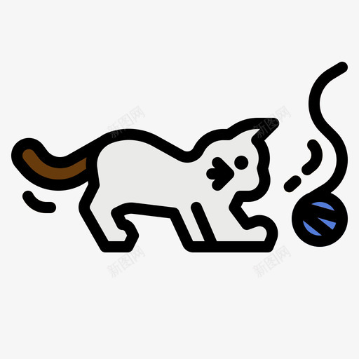 猫家庭活动1线颜色svg_新图网 https://ixintu.com 家庭 活动 颜色