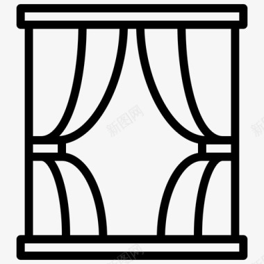 窗户家具和装饰1线性图标