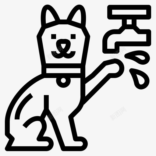 猫洗手39线性svg_新图网 https://ixintu.com 洗手 线性