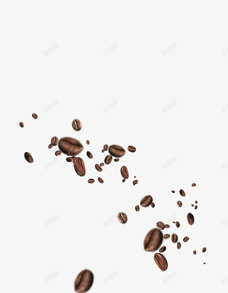 咖啡豆漂浮在白色背景上png免抠素材_新图网 https://ixintu.com 咖啡 豆子 粮食 飞 坠落 飞行 悬浮 创意性 背景 白色