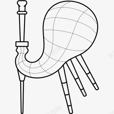 苏格兰风笛吹乐器图标