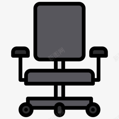 椅子家具和装饰2线性颜色图标
