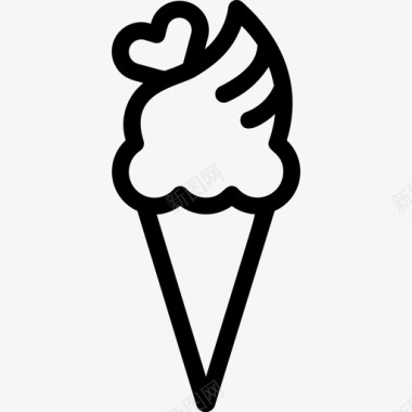 心在冰冰淇淋爱图标
