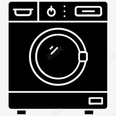 自动洗衣机布艺洗衣机电器图标