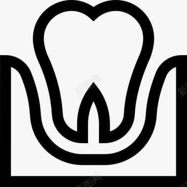 牙齿护理6线性图标