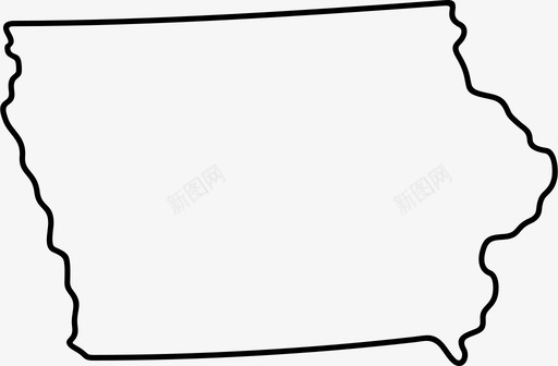 爱荷华州美国地图图标