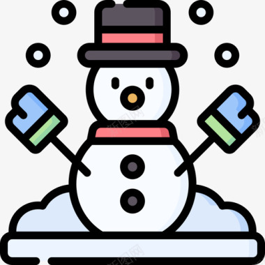 雪人天气359线性颜色图标
