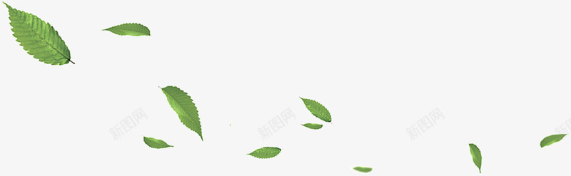 绿色漂浮叶子装饰元素png免抠素材_新图网 https://ixintu.com 叶子 树叶 清新 绿叶