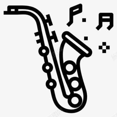 萨克斯管乐器爵士乐图标