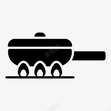 烹饪锅煮沸煤气炉图标