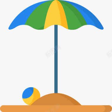 沙滩伞巴西18扁平图标