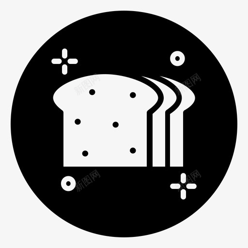 面包烘焙食物svg_新图网 https://ixintu.com 面包 烘焙 食物 切片 感谢 第一天 黑色 填充 减去 前面