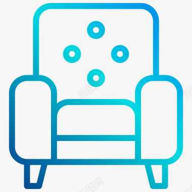 扶手椅家具及装饰3线性坡度图标