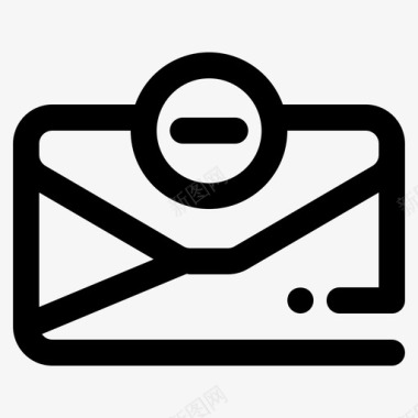电子邮件删除邮件减去收件箱图标