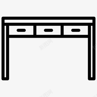桌子家具和装饰1线性图标