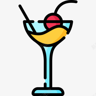 鸡尾酒巴西20线性颜色图标