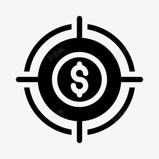 目标美元财务目标svg_新图网 https://ixintu.com 目标 美元 财务 货币 银行 金融 字形