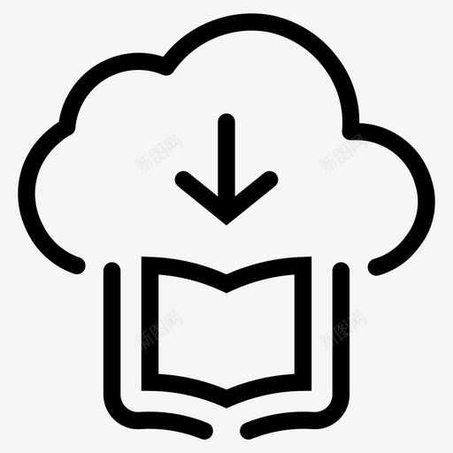 在线图书下载云教育svg_新图网 https://ixintu.com 线图 书下载 教育 存储 大纲