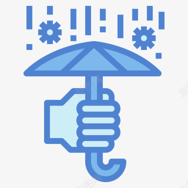 雨伞防护47蓝色图标