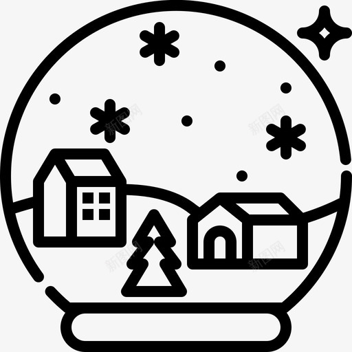 雪水晶球装饰冬天svg_新图网 https://ixintu.com 雪水 水晶球 装饰 冬天