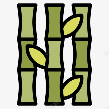 竹子spa49线性颜色图标