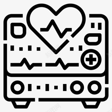 心率监护仪保健与卫生1线性图标