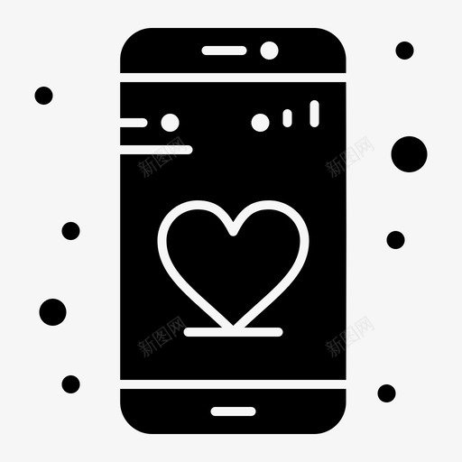 应用程序约会手机svg_新图网 https://ixintu.com 应用程序 约会 手机 android 实心 字形