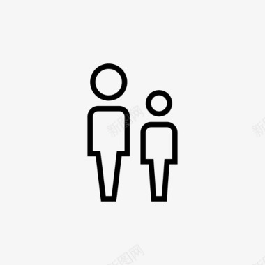 父母和孩子男人厕所图标