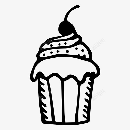 纸杯蛋糕面包店涂鸦svg_新图网 https://ixintu.com 纸杯 蛋糕 面包店 涂鸦 食物