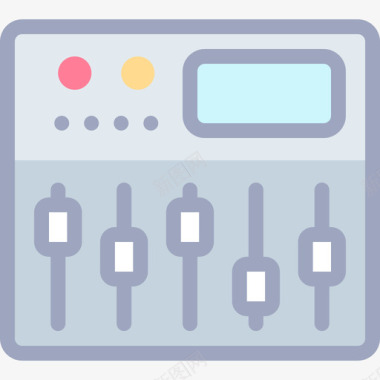 混音器音乐节65线性颜色图标