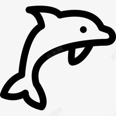 海豚海洋生物63直系图标
